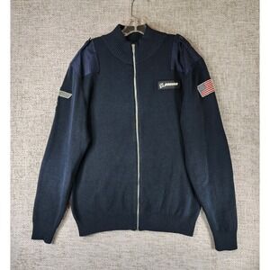 Red Canoe Boeing Flight Cardigan Full Zip Mens XL Navy Blue 100% Cotton EUC